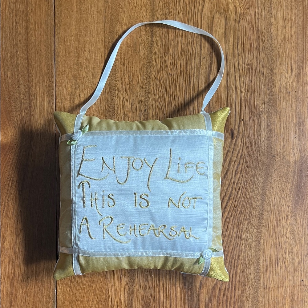 Decorative Door Hanging Pillow with Inspirational Quote